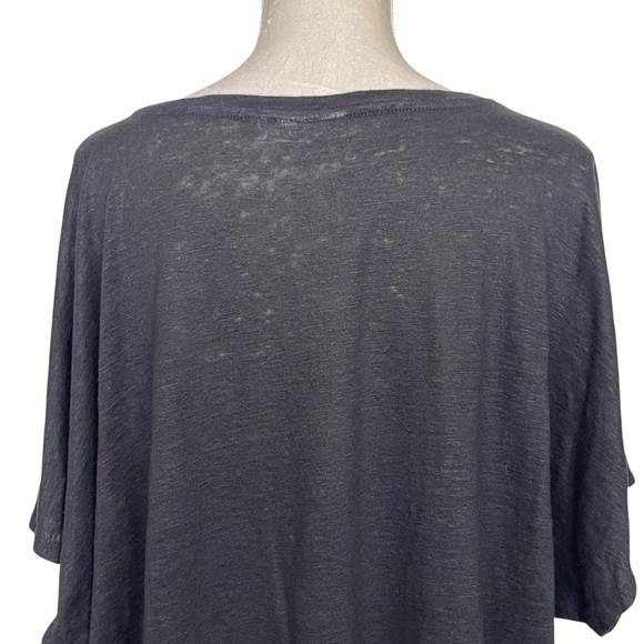 Chico’s Easy Tie Front Linen Tee Top Women’s Size 4 US XXL Black - Picture 6 of 9
